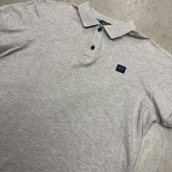 Paul & Shark Polo Shirt Made in Italy Cotton Grey Short Sleeve Medium - Picture 2 of 8